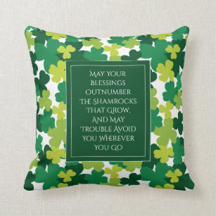 Monogrammed St. Patrick's Day with Irish Blessing Kussen