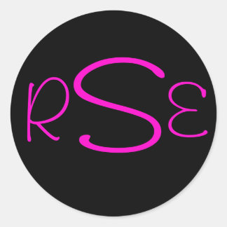 Monogrammed-Sticker Ronde Sticker