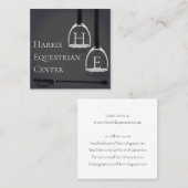 Monogrammed Stirrup Irons Dark Gray Equestrian Vierkante Visitekaartje (Voorkant / Achterkant)