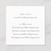 Monogrammed Stirrup Irons Dark Gray Equestrian Vierkante Visitekaartje (Achterkant)