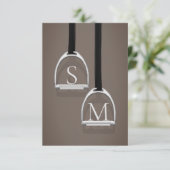 Monogrammed Stirrup Irons Sepia Brown Equestrian Bedankkaart (Staand voorkant)