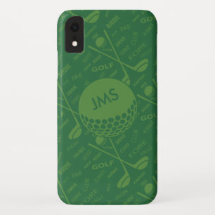 Monogrammed Subtle Golfer Pattern iPhone XR Hoesje