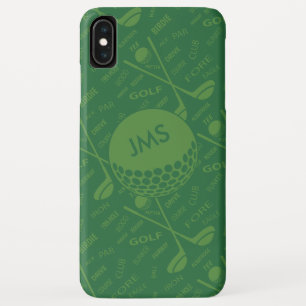 Monogrammed Subtle Golfer Pattern iPhone XS Max Hoesje