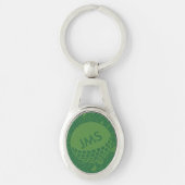 Monogrammed Subtle Golfer Pattern Sleutelhanger (Voorkant)
