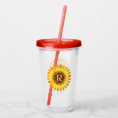 Monogrammed Sunflower Acryl Drinkbeker (Achterkant)