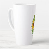 Monogrammed Sunflower Pattern Decorative Latte Mok (Linkerhoek)
