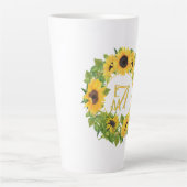 Monogrammed Sunflower Pattern Decorative Latte Mok (Voorkant)