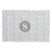 Monogrammed Sunflower Pattern Kussensloop (Achterkant)