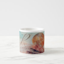 Monogrammed Sunny Clouds and Desert Landscape
