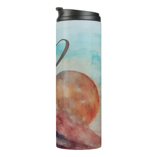 Monogrammed Sunny Clouds and Desert Landscape Thermosbeker (Geroteerd rechts)