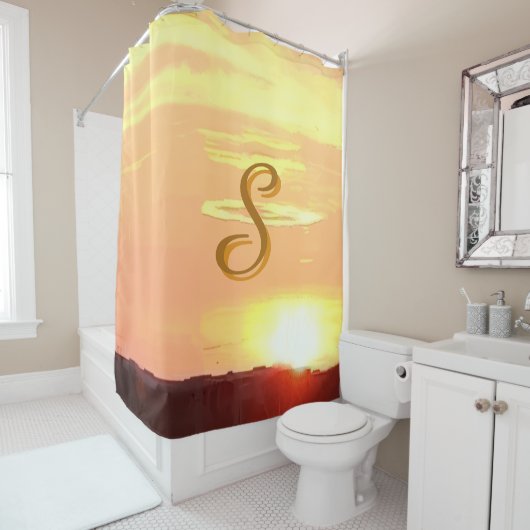 Monogrammed Sunset Douchegordijn (In situ)