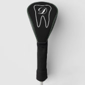 Monogrammed tand golf driver cover voor tandarts (Voorkant)