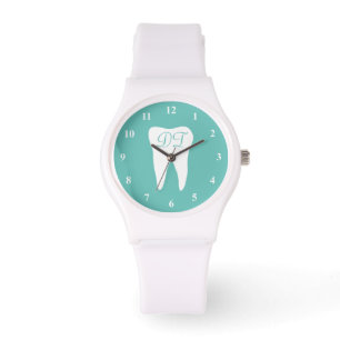 Monogrammed-tandenhorloge voor tandarts of assiste horloge