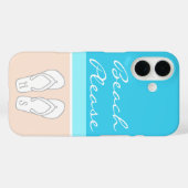 Monogrammed Teenslippers op Sand Modern Beach Plea Case-Mate iPhone Case (Achterkant (horizontaal))