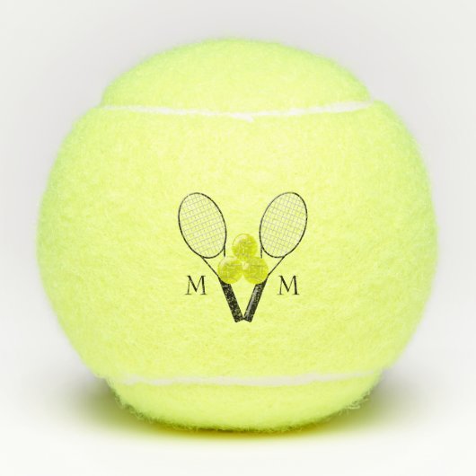 Monogrammed Tennis Design Tennisballen (Voorkant)