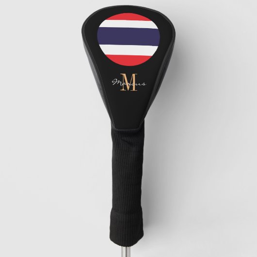 Monogrammed & Thai Flag Golfclubs Hoesjes Golfheadcover (Voorkant)