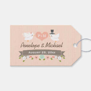 MONOGRAMMED TORTELDUIFJES BLUSH DOVE DANK U CADEAULABEL