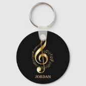 Monogrammed Treble Clef Sleutelhanger (Voorkant)
