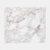 Monogrammed Trendy Roos-Gold Faux Marble Fleece Deken (Voorkant (Horizontaal))