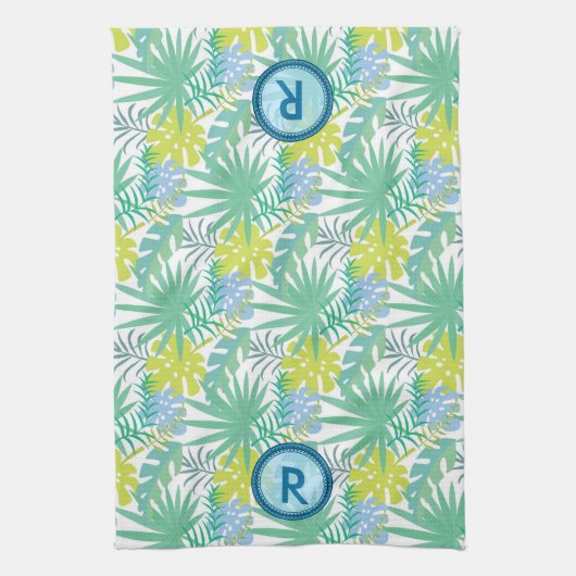 Monogrammed Tropical Hand Towel Theedoek (Verticaal)