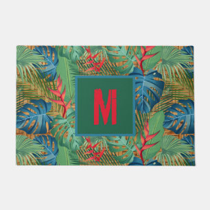 Monogrammed Tropische Floral op de Druk van de Wic Deurmat