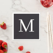 Monogrammed Trouwservet Zwart & Wit Ontwerp Servet (Insitu)
