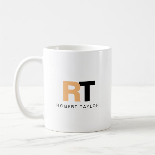 Monogrammed Two Tone Personalized Koffiemok (Links)