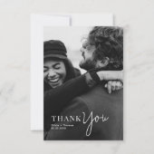 Monogrammed Typography Script Fotobruiloft Bedankkaart (Voorkant)