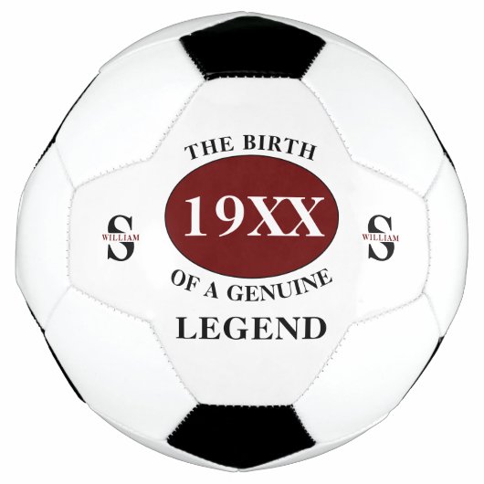 Monogrammed vader Birthday Legend voeg jaarnaam to Voetbal (Voorkant)