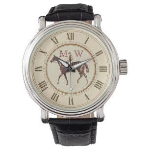 Monogrammed Vintage Equestrian Horloge