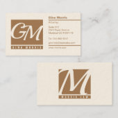 Monogrammed Visitekaartje voor beroepsbeoefenaren (Voorkant / Achterkant)