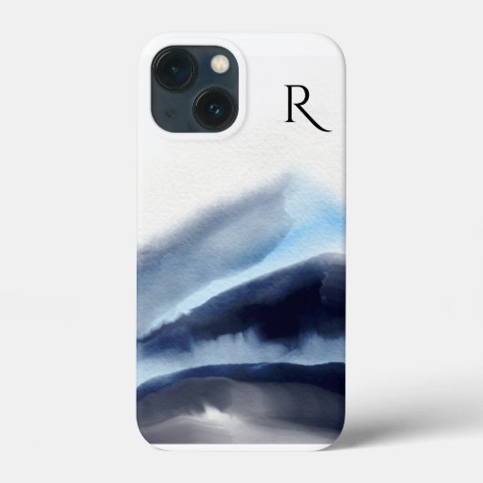 Monogrammed waterverf gebergte Case-Mate iPhone case (Achterkant)