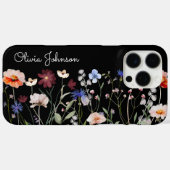 Monogrammed Waterverf Kleurrijke Wildflower Meadow Case-Mate iPhone Case (Achterkant (horizontaal))