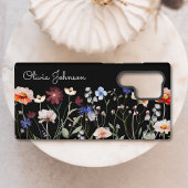 Monogrammed Waterverf Kleurrijke Wildflower Meadow Samsung Galaxy Hoesje