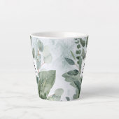 Monogrammed Waterverf rustieke salie groen Latte Mok (Voorkant)