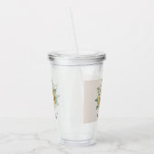 Monogrammed Waterverf rustieke zonnebloem Acryl Drinkbeker (Links)