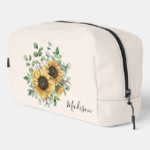 Monogrammed Waterverf  rustieke zonnebloem Toilettasje (Rechterhoek)