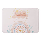 Monogrammed Waterverf Schattige Regenboog Kinderen Badmat (Voorkant)