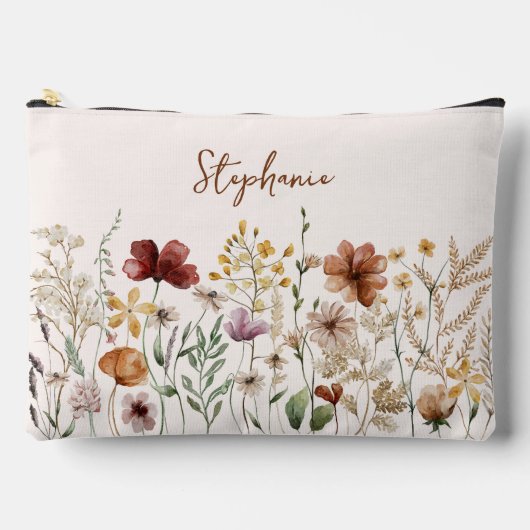 Monogrammed Waterverf Wildflower  Bloemen Etui (Voorkant)
