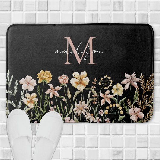 Monogrammed Waterverf Wildflower Meadow Floral Badmat