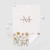 Monogrammed Waterverf Wildflower Meadow Floral Golfhanddoek (Insitu)