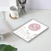 Monogrammed Waterverf Wildflower Notitieboek