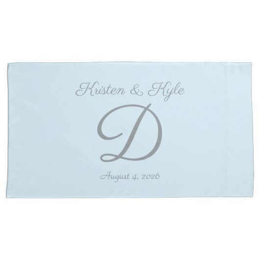 Monogrammed wedding gift  kussensloop (Voorkant-Rechts)