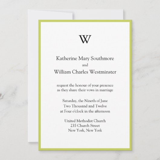 Monogrammed Wedding Invitations Kaart (Voorkant)