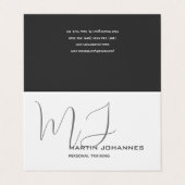Monogrammed White Grey Personal Trainer Modern Visitekaartjes (Buitenkant ongevouwen)