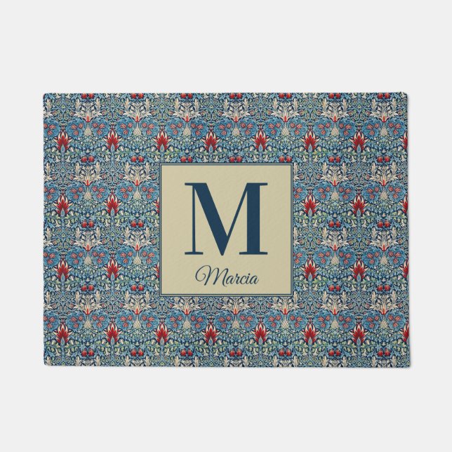 Monogrammed William Morris Deurmat (Voorkant)