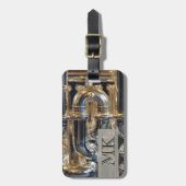 Monogrammed Wind Brass Instrument Euphonium Music Bagagelabel (Voorkant verticaal)