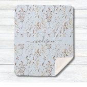 Monogrammed Winter Bruin Gedroogde Bloemen Botanis Sherpa Deken