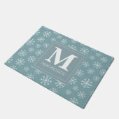 Monogrammed Winter Snowflakes Holiday Deurmat (Schuin)