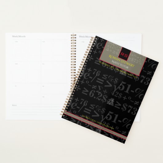Monogrammed-Wiskunde-aanvalspanner Planner (Display)